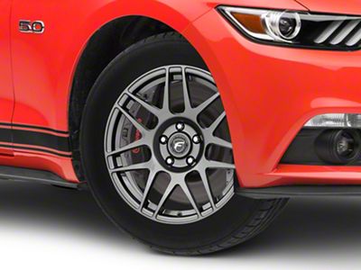 Forgestar F14 Drag Gunmetal Wheel; Front Only; 17x7 (15-23 Mustang GT w/o Performance Pack, EcoBoost, V6)