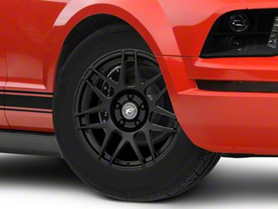 Forgestar F14 Drag Matte Black Wheel; Front Only; 17x7; 6mm Offset (05-09 Mustang GT, V6)