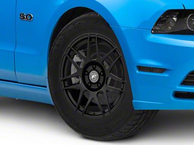 Forgestar F14 Drag Edition Matte Black Wheel; Front Only; 17x7 (10-14 Mustang GT w/o Performance Pack, V6)