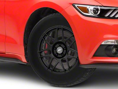 Forgestar F14 Drag Matte Black Wheel; Front Only; 17x7; 6mm Offset (15-23 Mustang GT w/o Performance Pack, EcoBoost, V6)