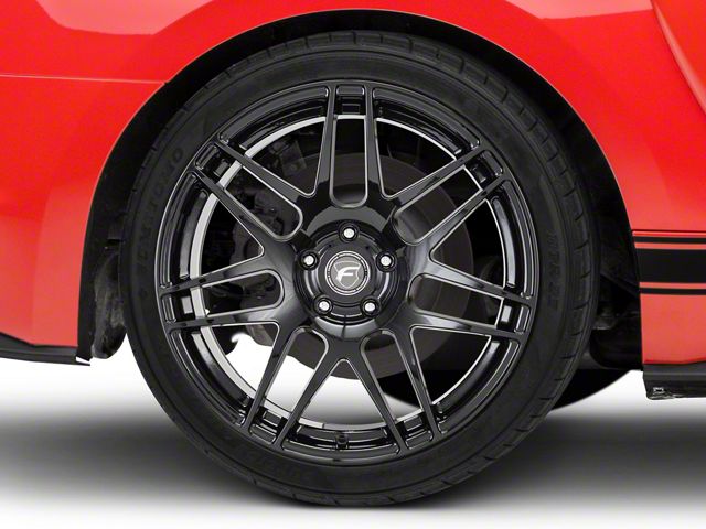 Forgestar F14 Monoblock Piano Black Wheel; Rear Only; 19x11 (15-22 Mustang GT, GT350)