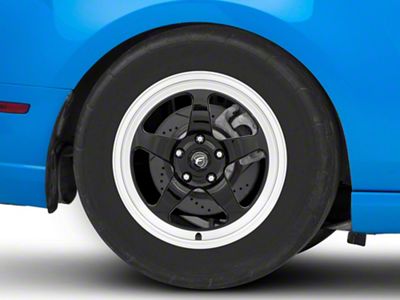 Forgestar D5 Drag Black Machined Wheel; Rear Only; 17x10; 50mm Offset (10-14 Mustang)