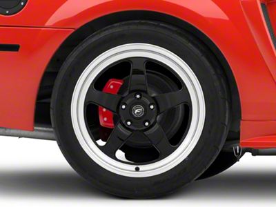 Forgestar D5 Drag Black Machined Wheel; Rear Only; 18x10 (99-04 Mustang)