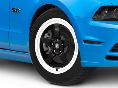 Forgestar D5 Drag Black Machined Wheel; Front Only; 18x5; -23mm Offset (10-14 Mustang)