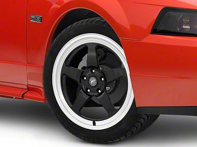 Forgestar D5 Drag Black Machined Wheel; Front Only; 18x9; 22mm Offset (99-04 Mustang)