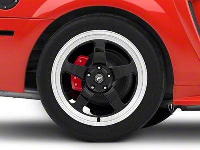 Forgestar D5 Drag Black Machined Wheel; Rear Only; 18x9 (99-04 Mustang)