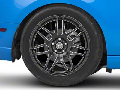 Forgestar F14 Monoblock Piano Black Wheel; Rear Only; 20x11; 56mm Offset (10-14 Mustang)