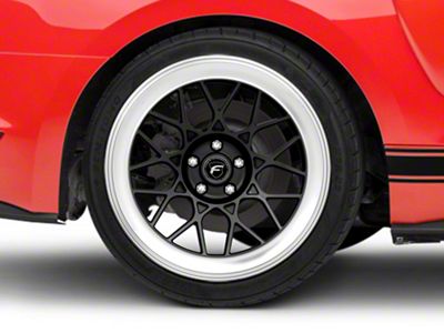 Forgestar S18 Black Machined Wheel; Rear Only; 19x11 (15-23 Mustang GT, EcoBoost, V6)