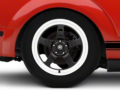 Forgestar D5 Drag Black Machined Wheel; Rear Only; 18x10; 42mm Offset (05-09 Mustang)