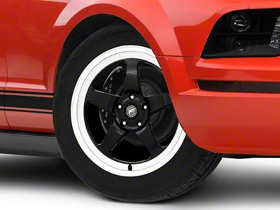 Forgestar D5 Drag Black Machined Wheel; Front Only; 18x5; -23mm Offset (05-09 Mustang)