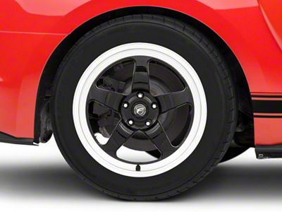 Forgestar D5 Drag Black Machined Wheel; Rear Only; 18x10; 42mm Offset (15-23 Mustang GT, EcoBoost, V6)