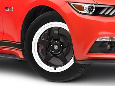 Forgestar D5 Drag Black Machined Wheel; Front Only; 18x5; -23mm Offset (15-23 Mustang GT, EcoBoost, V6)