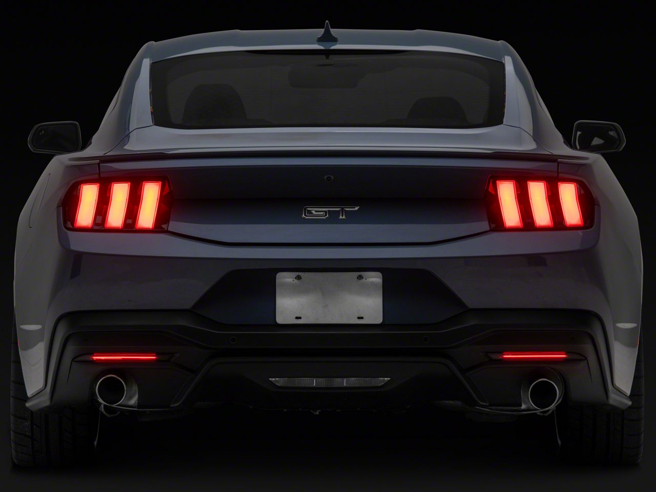 Pair Of Smoke Tinted Rear Bumper Diffuser Reflectors – Fits 2018-2022 Ford Mustang – Black Housing