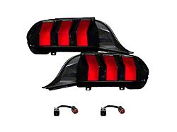 Form Lighting LED Tail Lights; Black Housing; Red Lens (24-25 Mustang)