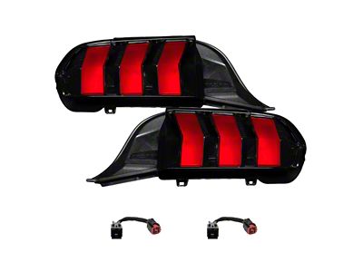 Form Lighting LED Tail Lights; Black Housing; Red Lens (24-25 Mustang)