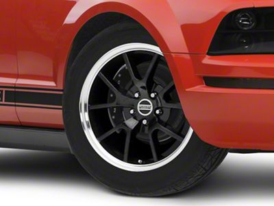 FR500 Style Gloss Black with Machined Lip Wheel; 18x9 (05-09 Mustang)