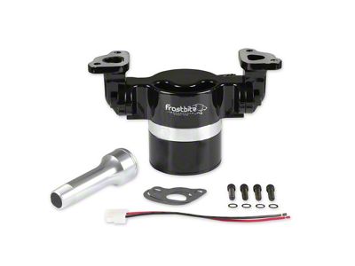 Frostbite Electic Water Pump with Block Off Plate; 35GPM; Black (79-95 5.0L Mustang)