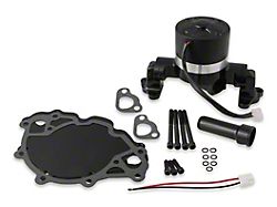 Frostbite Electic Water Pump with Block Off Plate; 50GPM; Black (79-95 5.0L Mustang)