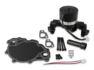 Frostbite Electic Water Pump with Block Off Plate; 50GPM; Black (79-95 5.0L Mustang)
