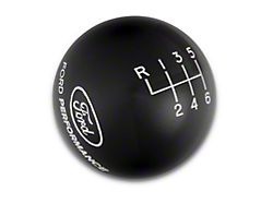 Ford Performance 6-Speed Shift Knob with Ford Performance Logo; Black (15-24 Mustang, Excluding GT350 & GT500)