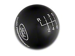 Ford Performance 6-Speed Shift Knob with Ford Performance Logo; Black (15-25 Mustang, Excluding GT350 & GT500)