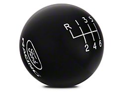 Ford Performance 6-Speed Shift Knob with Ford Racing Logo; Black (15-26 Mustang, Excluding GT350 & GT500)