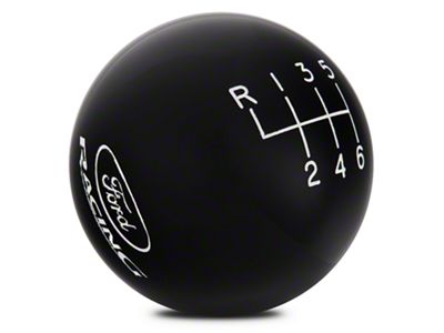 Ford Performance 6-Speed Shift Knob with Ford Racing Logo; Black (15-25 Mustang, Excluding GT350 & GT500)