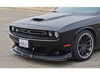 FS Performance Engineering Front Splitter V1 with Splitter Rods; Semi-Gloss Black (15-23 Challenger R/T, SRT)