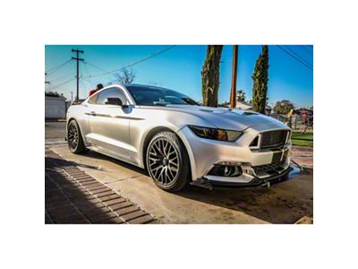 FS Performance Engineering Front Splitter V1 with Splitter Rods; Semi-Gloss Black (15-17 Mustang GT w/o Performance Pack, EcoBoost, V6)