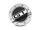 Drake Muscle Cars Competition Series Fuel Door with GT Logo; Silver and Black (15-23 Mustang)
