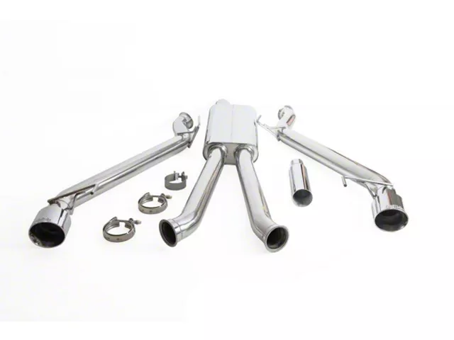 Full Race 3-Inch Track/Race Cat-Back Exhaust System with Polished Tips (15-23 Mustang EcoBoost w/o Active Exhaust)