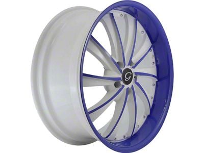 G-Line Alloys G0016 White with Blue Wheel; 20x8.5 (05-09 Mustang)