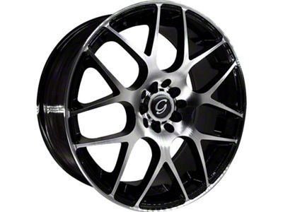 G-Line Alloys G0056 Gloss Black Machined Wheel; 18x8 (05-09 Mustang GT, V6)