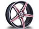 G-Line Alloys G5067 Gloss Black with Red Line Wheel; 18x8 (05-09 Mustang GT, V6)