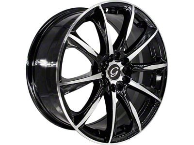 G-Line Alloys G1026 Gloss Black Machined Wheel; 18x8 (2024 Mustang EcoBoost w/o Performance Pack)