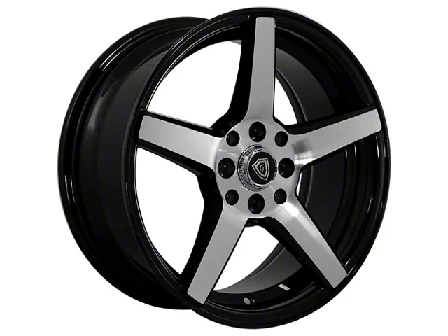 G-Line Alloys G5109 Gloss Black Machined Wheel; 18x8 (2024 Mustang EcoBoost w/o Performance Pack)