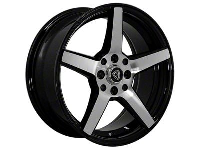 G-Line Alloys G5109 Gloss Black Machined Wheel; 18x9.5 (2024 Mustang EcoBoost w/o Performance Pack)