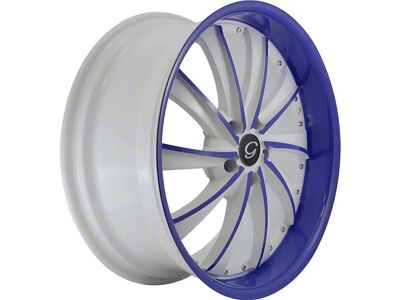 G-Line Alloys G0016 Gloss White with Blue Face Wheel; 20x8.5; 20mm Offset (08-23 RWD Challenger, Excluding SRT Demon, SRT Hellcat & SRT Jailbreak)
