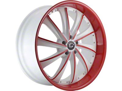 G-Line Alloys G0016 Gloss White with Red Face Wheel; 20x8.5; 20mm Offset (08-23 RWD Challenger, Excluding SRT Demon, SRT Hellcat & SRT Jailbreak)