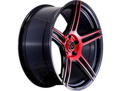 G-Line Alloys G5086 Gloss Black with Red Face Wheel; 20x9.5; 20mm Offset (08-23 RWD Challenger, Excluding SRT Demon, SRT Hellcat & SRT Jailbreak)