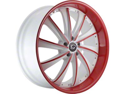 G-Line Alloys G0016 Gloss White with Red Face Wheel; 20x8.5 (11-23 RWD Charger, Excluding SRT Hellcat)