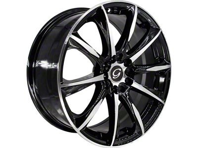 G-Line Alloys G1026 Gloss Black Machined Wheel; 18x8 (21-24 Mustang Mach-E, Excluding GT)