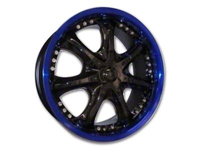 G-Line Alloys G552 Gloss Black with Blue Lip Wheel; 18x7.5; 40mm Offset (21-25 Mustang Mach-E, Excluding GT)