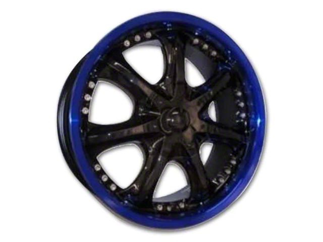 G-Line Alloys G552 Gloss Black with Blue Lip Wheel; 18x7.5 (21-24 Mustang Mach-E, Excluding GT)