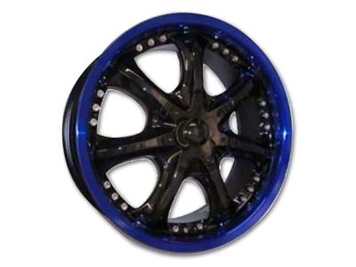 G-Line Alloys G552 Gloss Black with Blue Lip Wheel; 18x7.5 (21-24 Mustang Mach-E, Excluding GT)