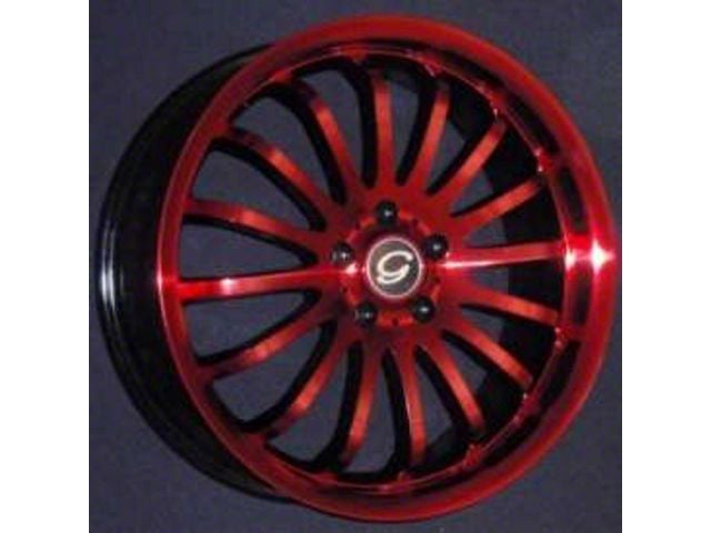 G-Line Alloys G601 Gloss Black with Red Face Wheel; 18x7 (21-24 Mustang Mach-E, Excluding GT)