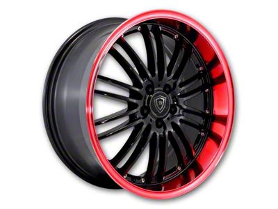 G-Line Alloys W820 Gloss Black with Red Line Wheel; 18x8; 38mm Offset (21-25 Mustang Mach-E, Excluding GT)
