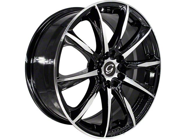 G-Line Alloys G1026 Gloss Black Machined Wheel; 18x8 (15-23 Mustang EcoBoost w/o Performance Pack, V6)