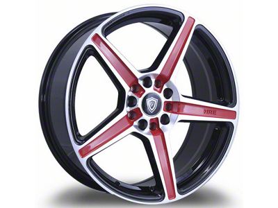 G-Line Alloys G5067 Gloss Black with Red Line Wheel; 18x8; 35mm Offset (15-23 Mustang EcoBoost w/o Performance Pack, V6)