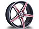 G-Line Alloys G5067 Gloss Black with Red Line Wheel; 18x8 (15-23 Mustang EcoBoost w/o Performance Pack, V6)